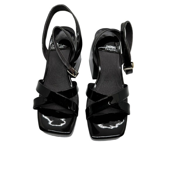 Jeffrey Campbell Matriarch Sandal in Black  Crinkle Pattern Size 7 - Picture 2 of 9